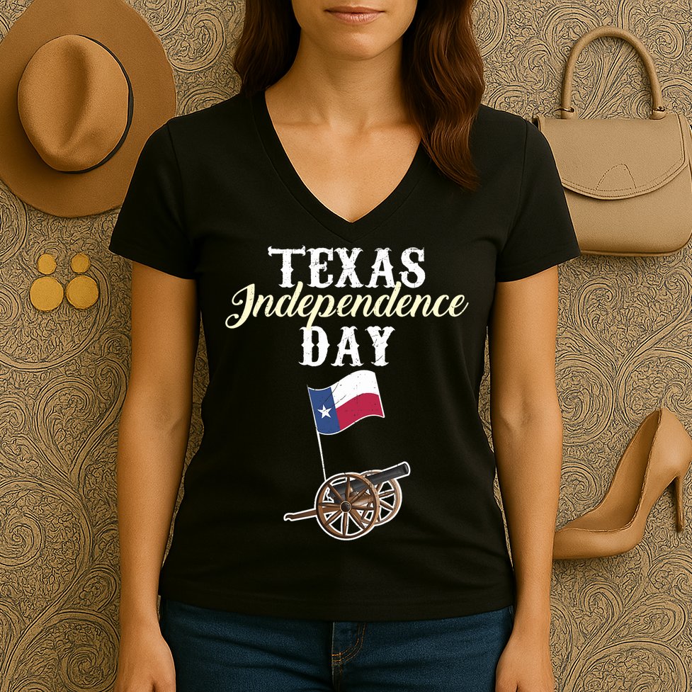 Texas Independence Day Historical State Women's V-Neck T-Shirt