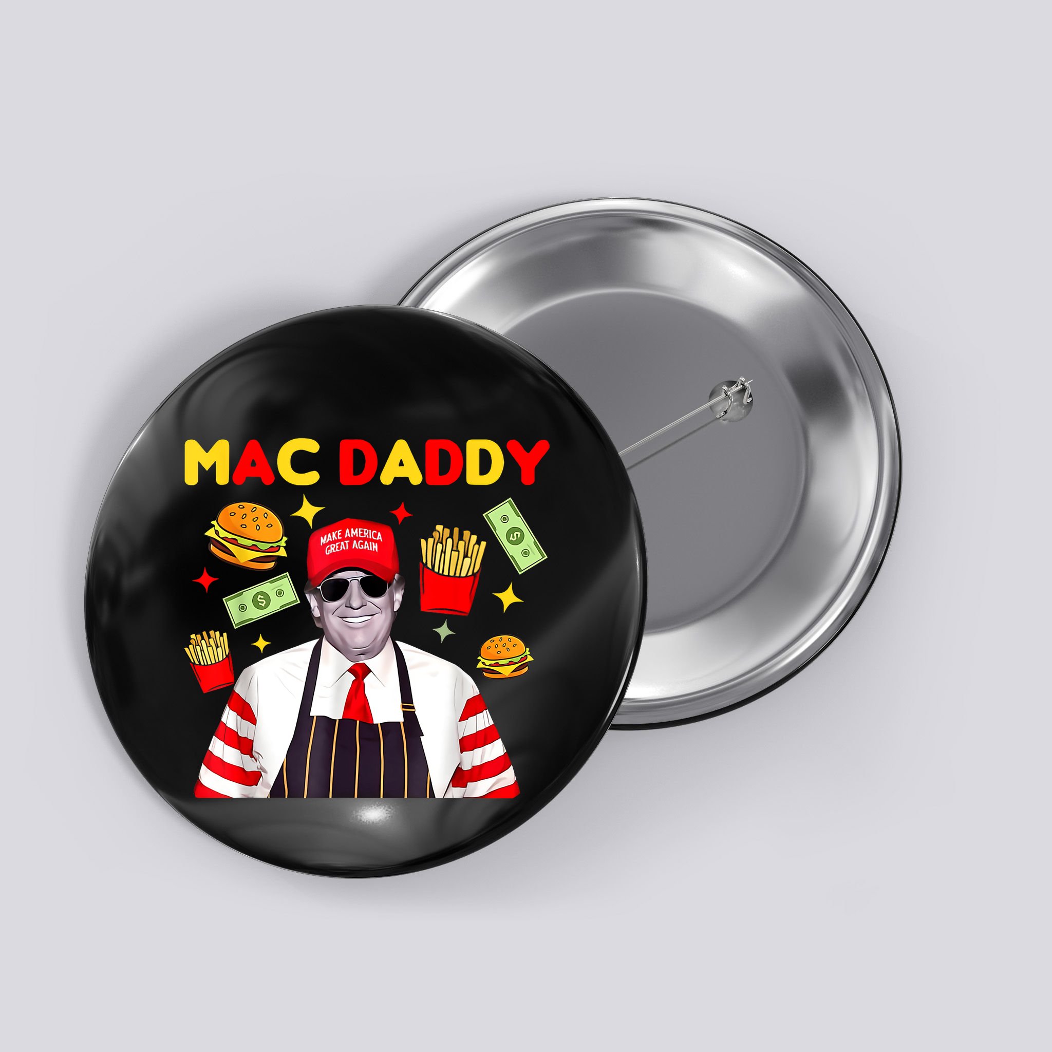 Trump Inauguration Day January 2025 Trump Mcdon 2024 Fast Food Mac Daddy Hamburg Button