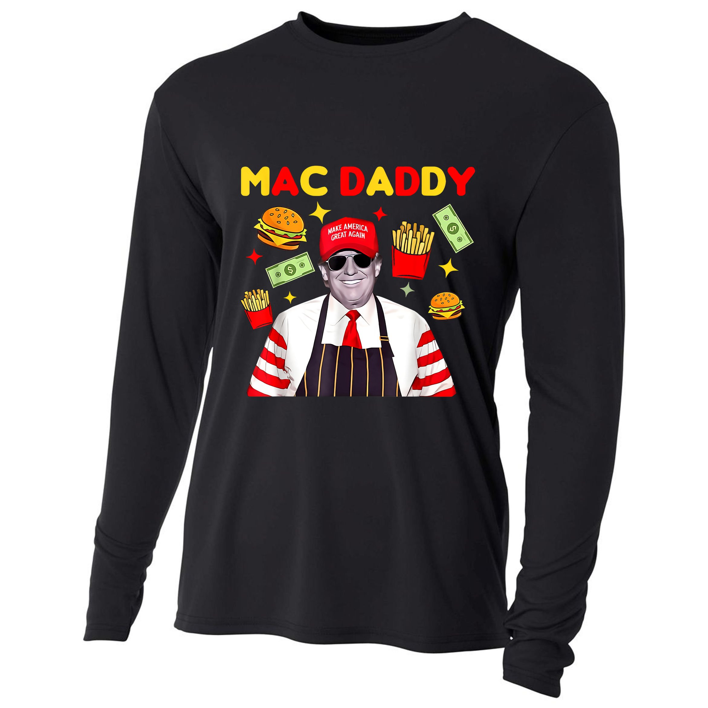 Trump Inauguration Day January 2025 Trump Mcdon 2024 Fast Food Mac Daddy Hamburg Cooling Performance Long Sleeve Crew