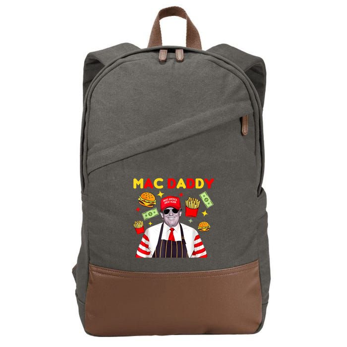 Trump Inauguration Day January 2025 Trump Mcdon 2024 Fast Food Mac Daddy Hamburg Cotton Canvas Backpack