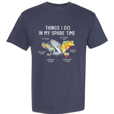 Things I Do In My Spare Time Funny Fishing Garment-Dyed Heavyweight T-Shirt