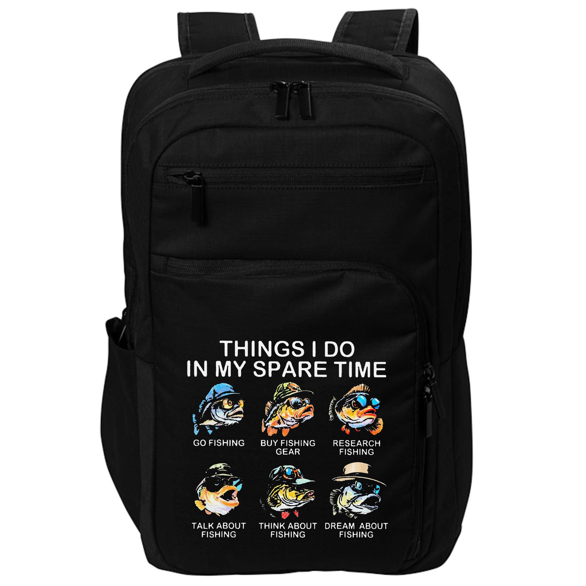 Things I Do In My Spare Time Funny Fishing Impact Tech Backpack