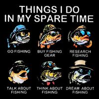 Things I Do In My Spare Time Funny Fishing Cropped Pullover Crew