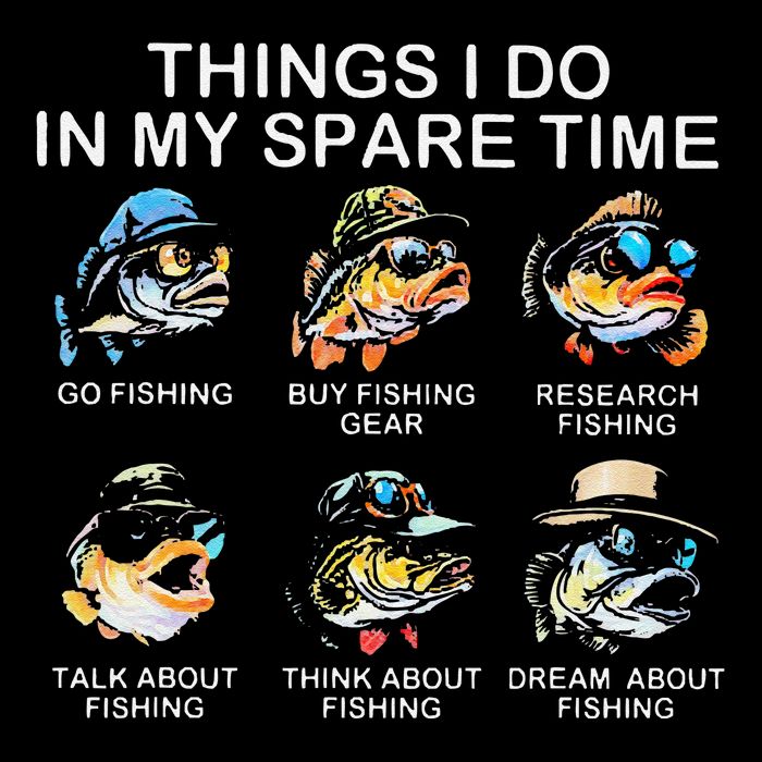 Things I Do In My Spare Time Funny Fishing Cropped Pullover Crew