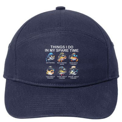 Things I Do In My Spare Time Funny Fishing 7-Panel Snapback Hat