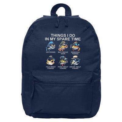 Things I Do In My Spare Time Funny Fishing 16 in Basic Backpack