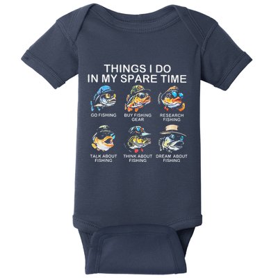 Things I Do In My Spare Time Funny Fishing Baby Bodysuit