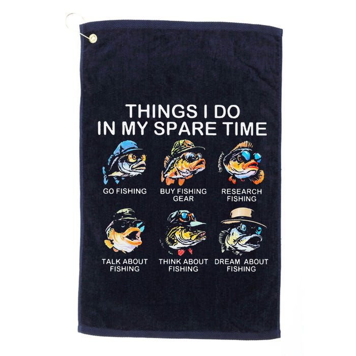 Things I Do In My Spare Time Funny Fishing Golf Towel