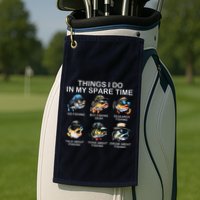 Things I Do In My Spare Time Funny Fishing Golf Towel