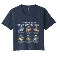 Things I Do In My Spare Time Funny Fishing Women's Crop Top Tee