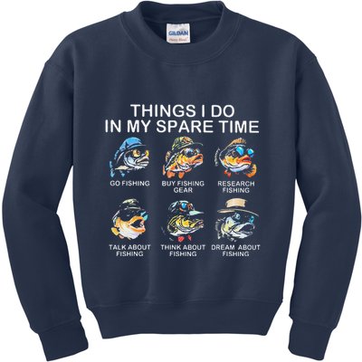 Things I Do In My Spare Time Funny Fishing Kids Sweatshirt