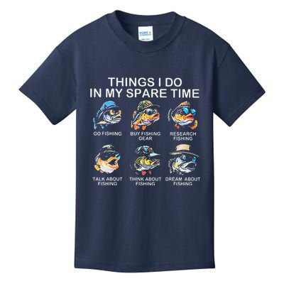 Things I Do In My Spare Time Funny Fishing Kids T-Shirt