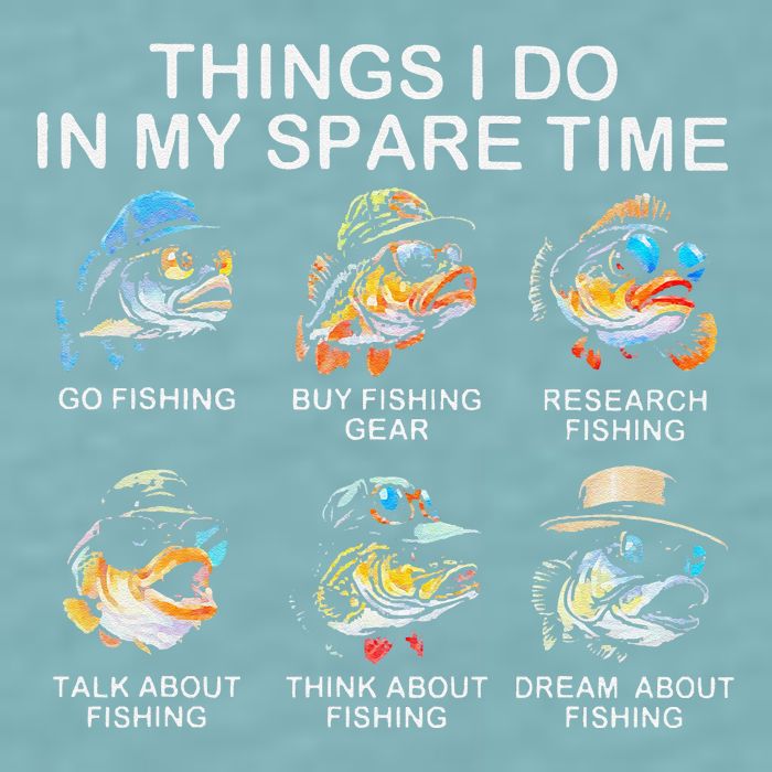 Things I Do In My Spare Time Funny Fishing Sueded Cloud Jersey T-Shirt