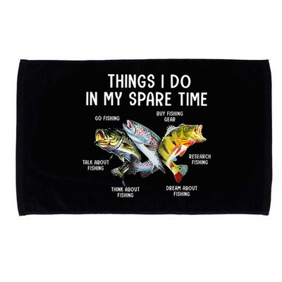 Things I Do In My Spare Time Funny Fishing Microfiber Hand Towel