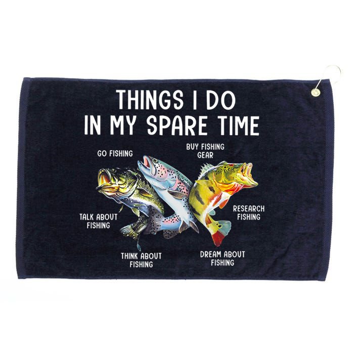 Things I Do In My Spare Time Funny Fishing Grommeted Golf Towel