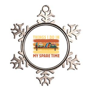 Things I Do In My Spare Time Retro Bookish Reading Books Gift Metallic Star Ornament