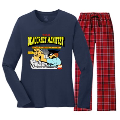 This Is Democracy Manifest Women's Long Sleeve Flannel Pajama Set 