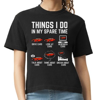Things I Do In My Spare Time Funny Car Enthusiast Car Lover Comfort Colors Boxy T-Shirt