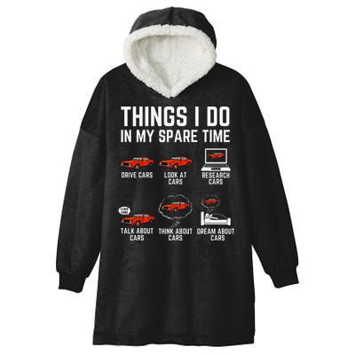 Things I Do In My Spare Time Funny Car Enthusiast Car Lover Hooded Wearable Blanket