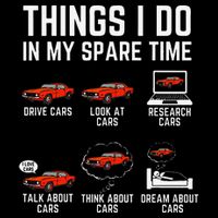 Things I Do In My Spare Time Funny Car Enthusiast Car Lover Drawstring Bag
