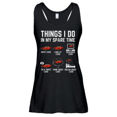 Things I Do In My Spare Time Funny Car Enthusiast Car Lover Ladies Essential Flowy Tank