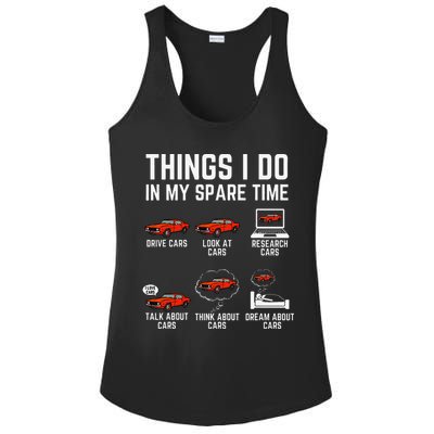Things I Do In My Spare Time Funny Car Enthusiast Car Lover Ladies PosiCharge Competitor Racerback Tank