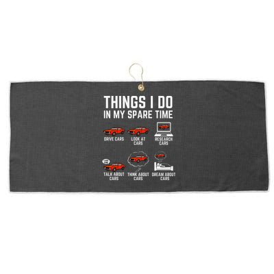 Things I Do In My Spare Time Funny Car Enthusiast Car Lover Large Microfiber Waffle Golf Towel