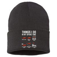 Things I Do In My Spare Time Funny Car Enthusiast Car Lover Sustainable Knit Beanie