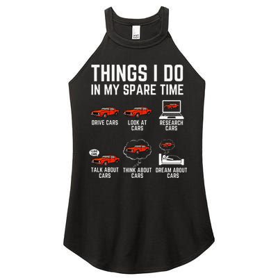 Things I Do In My Spare Time Funny Car Enthusiast Car Lover Women's Perfect Tri Rocker Tank