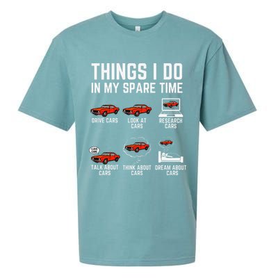 Things I Do In My Spare Time Funny Car Enthusiast Car Lover Sueded Cloud Jersey T-Shirt