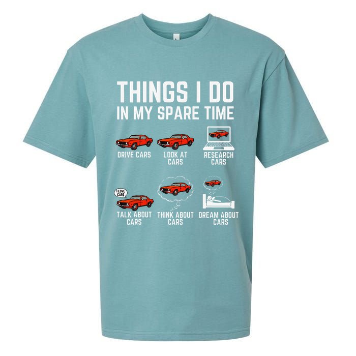Things I Do In My Spare Time Funny Car Enthusiast Car Lover Sueded Cloud Jersey T-Shirt