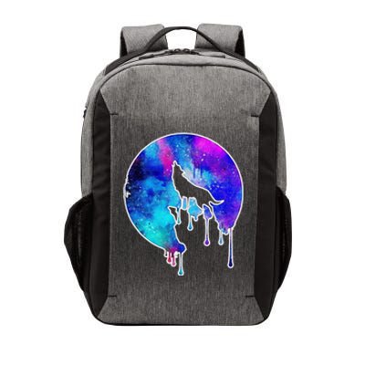 Tie Die Colorful Wolf Howling Dripping Moon  Vector Backpack