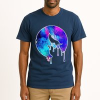 Tie Die Colorful Wolf Howling Dripping Moon  Tall T-Shirt