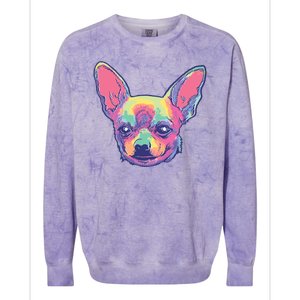 Tie Dye Chihuahua Colorblast Crewneck Sweatshirt