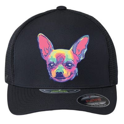 Tie Dye Chihuahua Flexfit Unipanel Trucker Cap