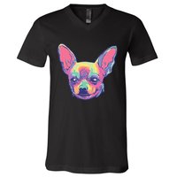 Tie Dye Chihuahua V-Neck T-Shirt
