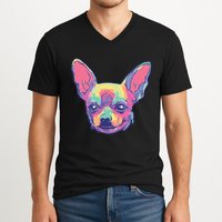Tie Dye Chihuahua V-Neck T-Shirt