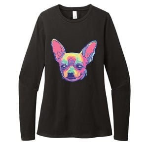 Tie Dye Chihuahua Womens CVC Long Sleeve Shirt