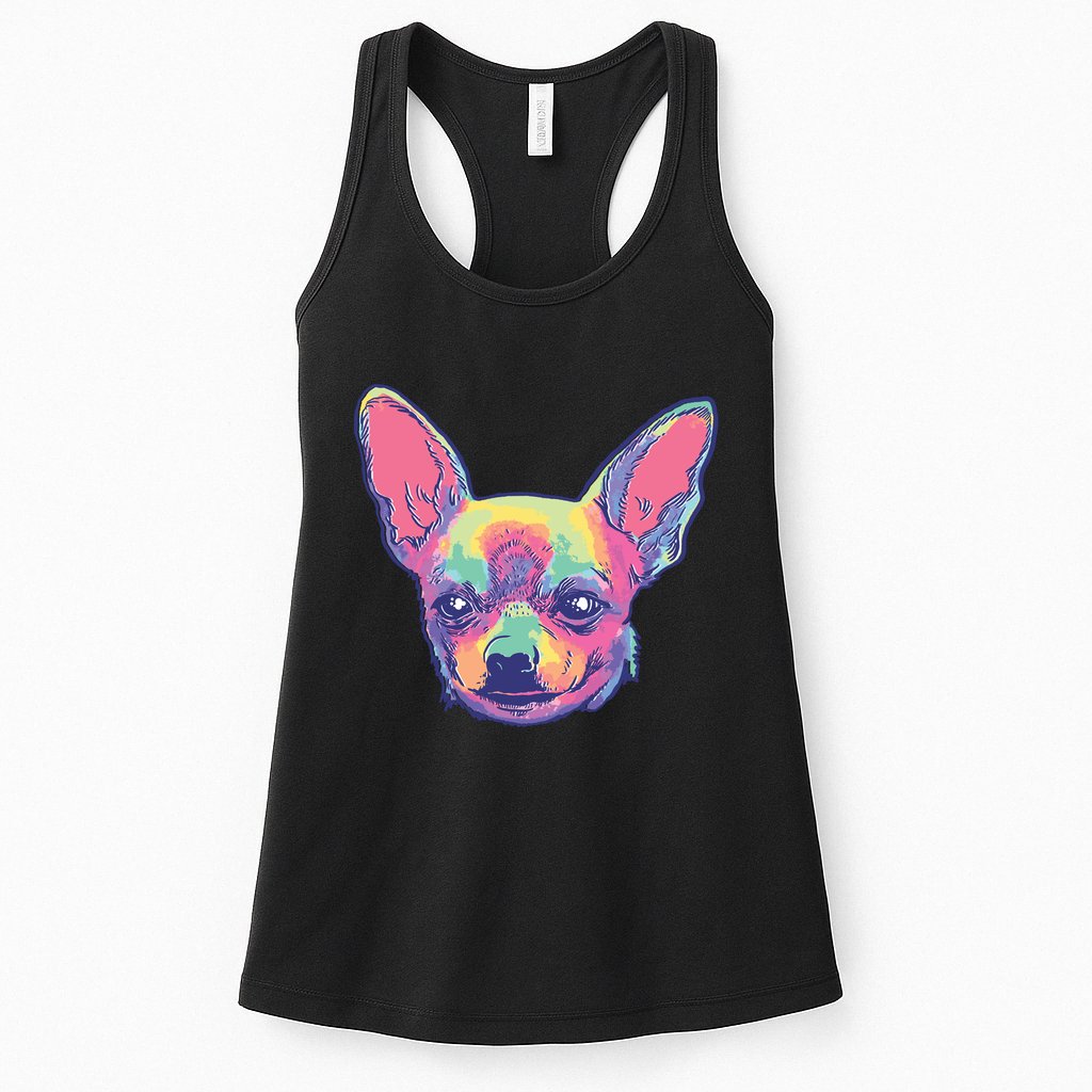 Tie Dye Chihuahua Womens Tank Top