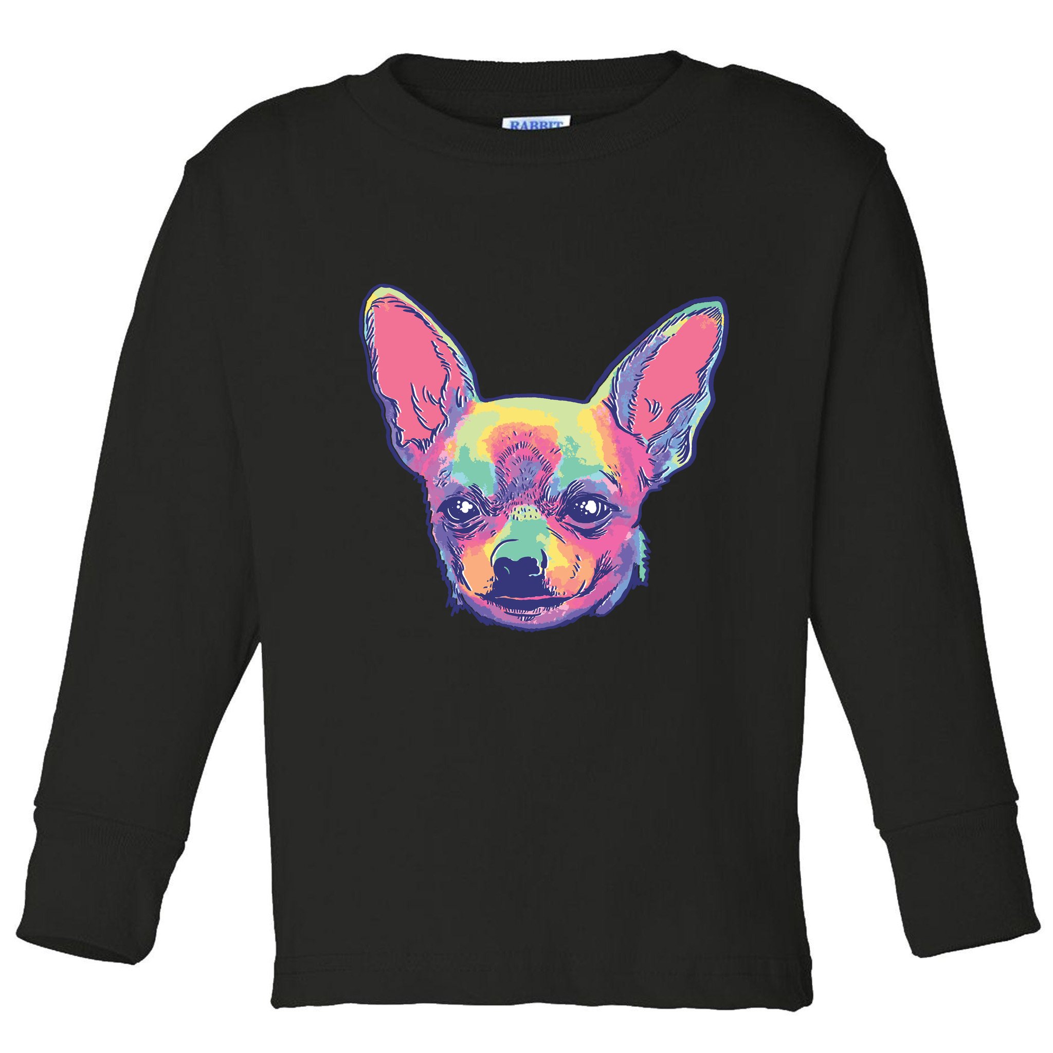 Tie Dye Chihuahua Toddler Long Sleeve Shirt