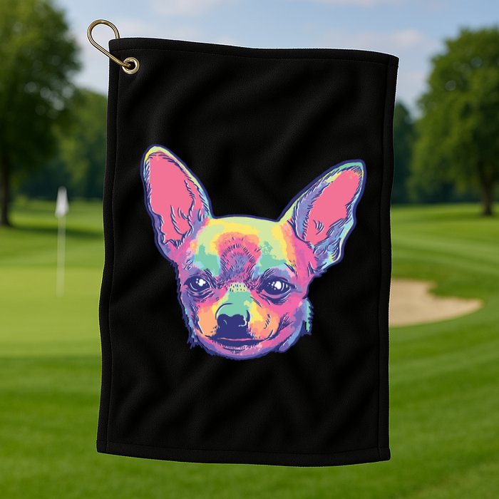 Tie Dye Chihuahua Golf Towel