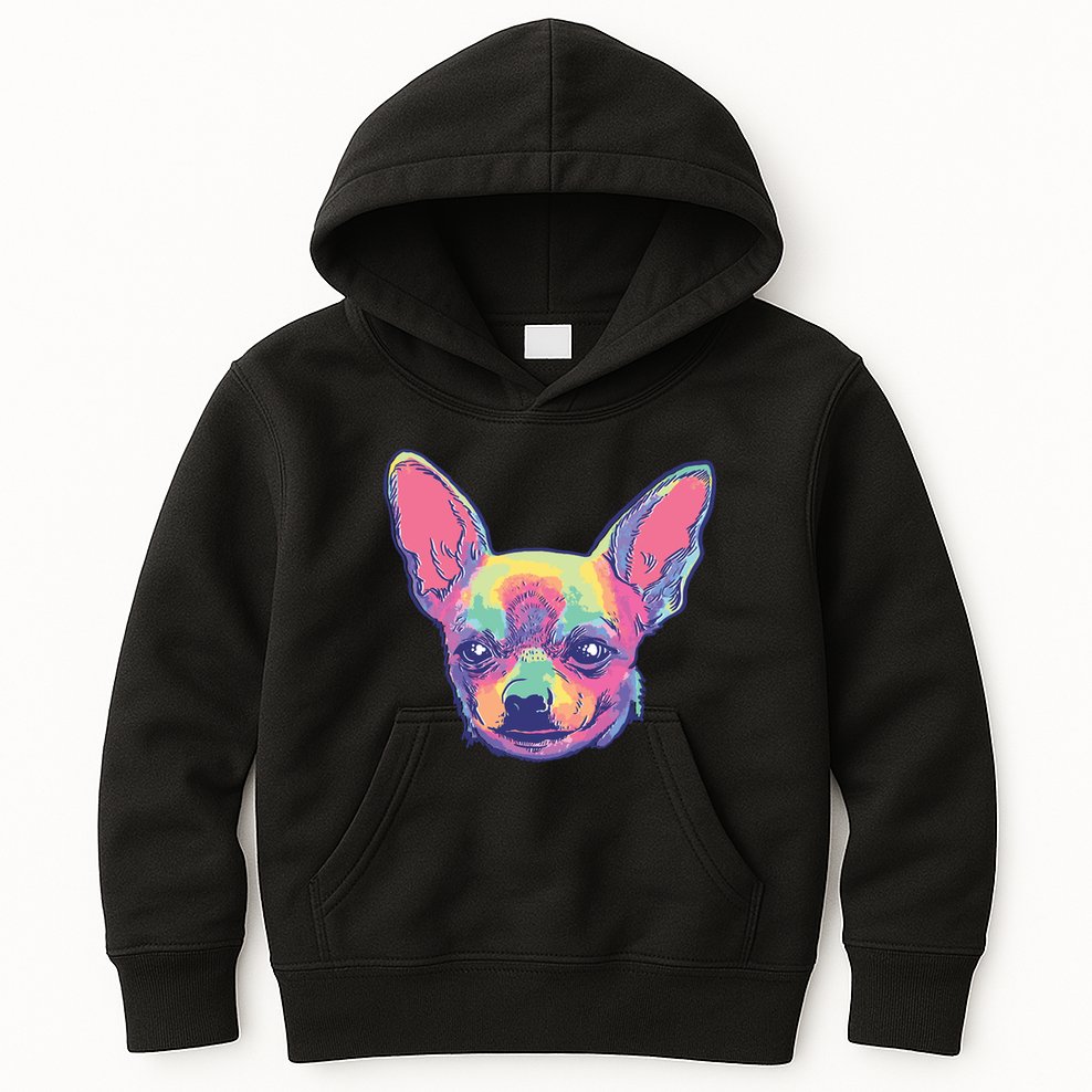 Tie Dye Chihuahua Kids Hoodie