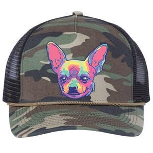 Tie Dye Chihuahua Retro Rope Trucker Hat Cap