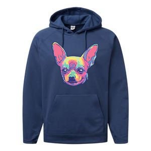 Tie Dye Chihuahua Performance Fleece Hoodie