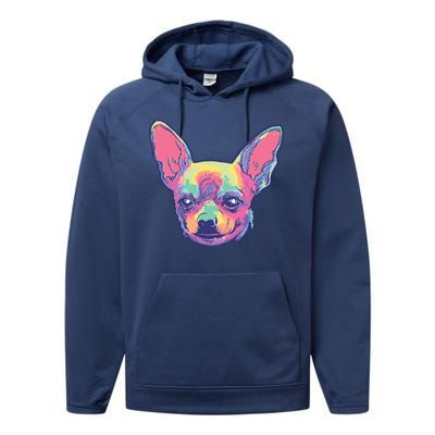 Tie Dye Chihuahua Performance Fleece Hoodie