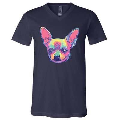 Tie Dye Chihuahua V-Neck T-Shirt