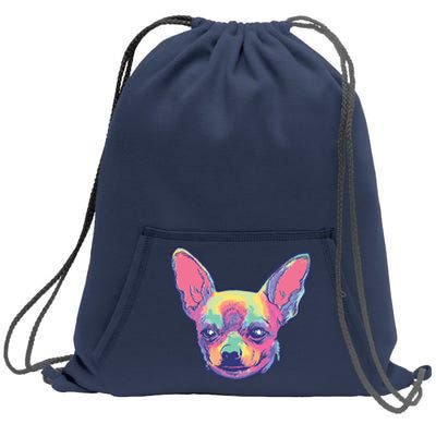 Tie Dye Chihuahua Sweatshirt Cinch Pack Bag