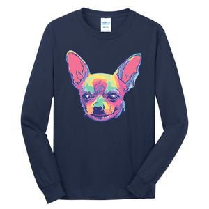 Tie Dye Chihuahua Tall Long Sleeve T-Shirt