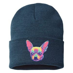 Tie Dye Chihuahua Sustainable Knit Beanie