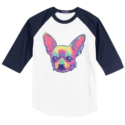 Tie Dye Chihuahua Baseball Sleeve Shirt